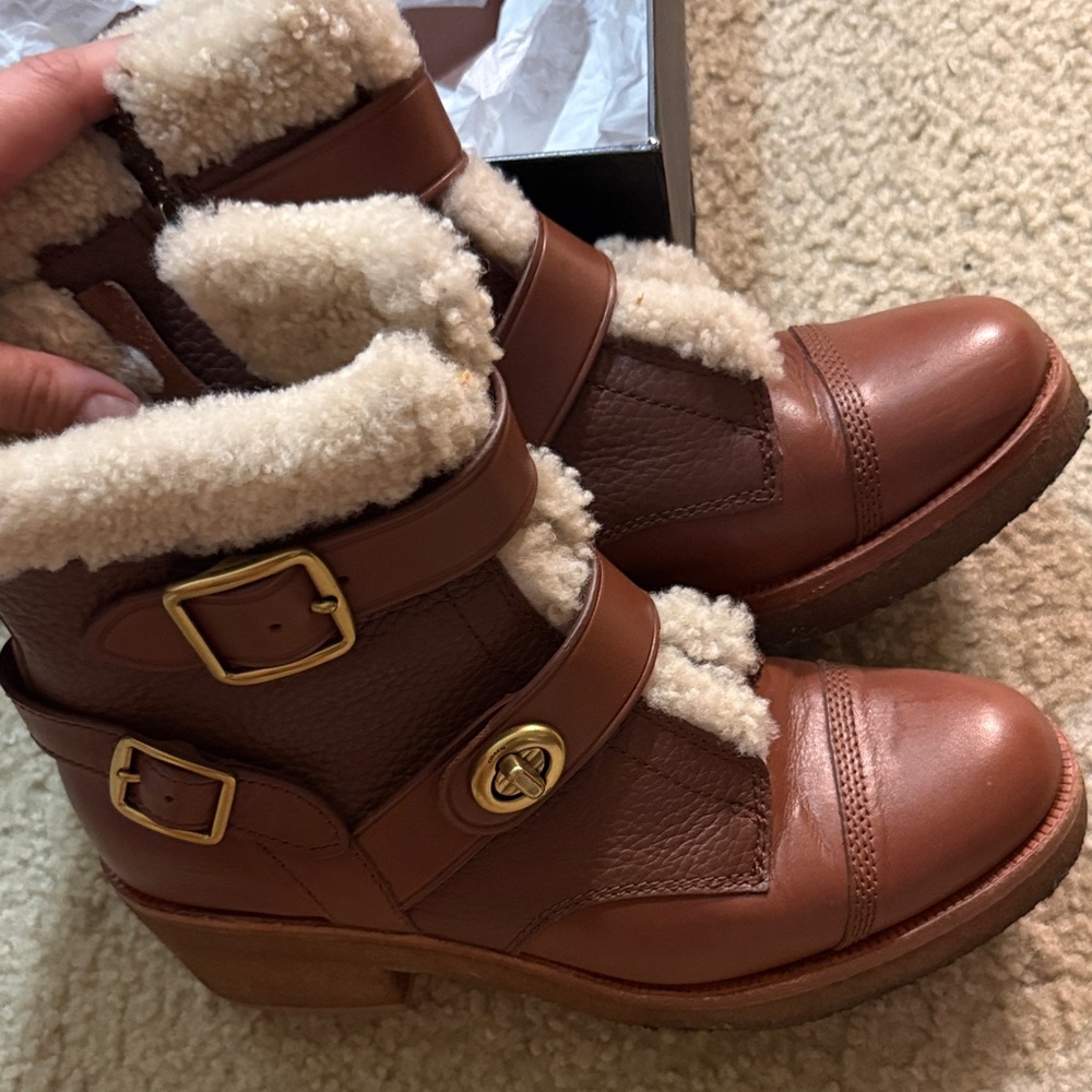 Coach Women's Tan Leather Boots - Picture 3 of 9